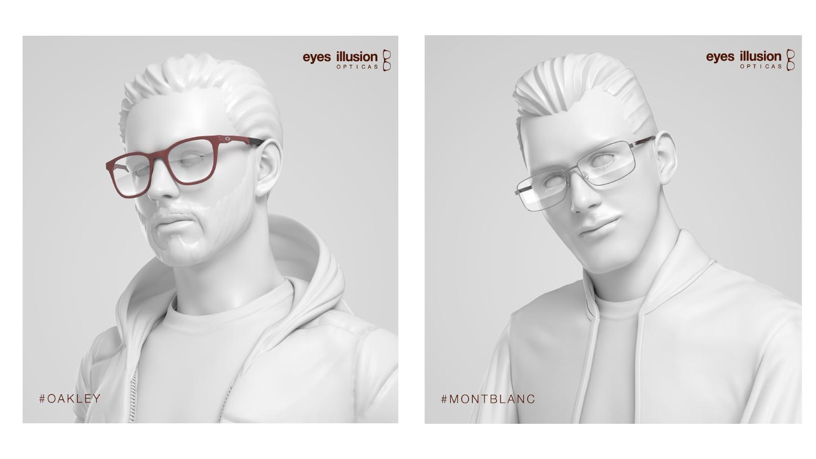 Eyes Illusion eyewear campaign featuring sculpted portraits